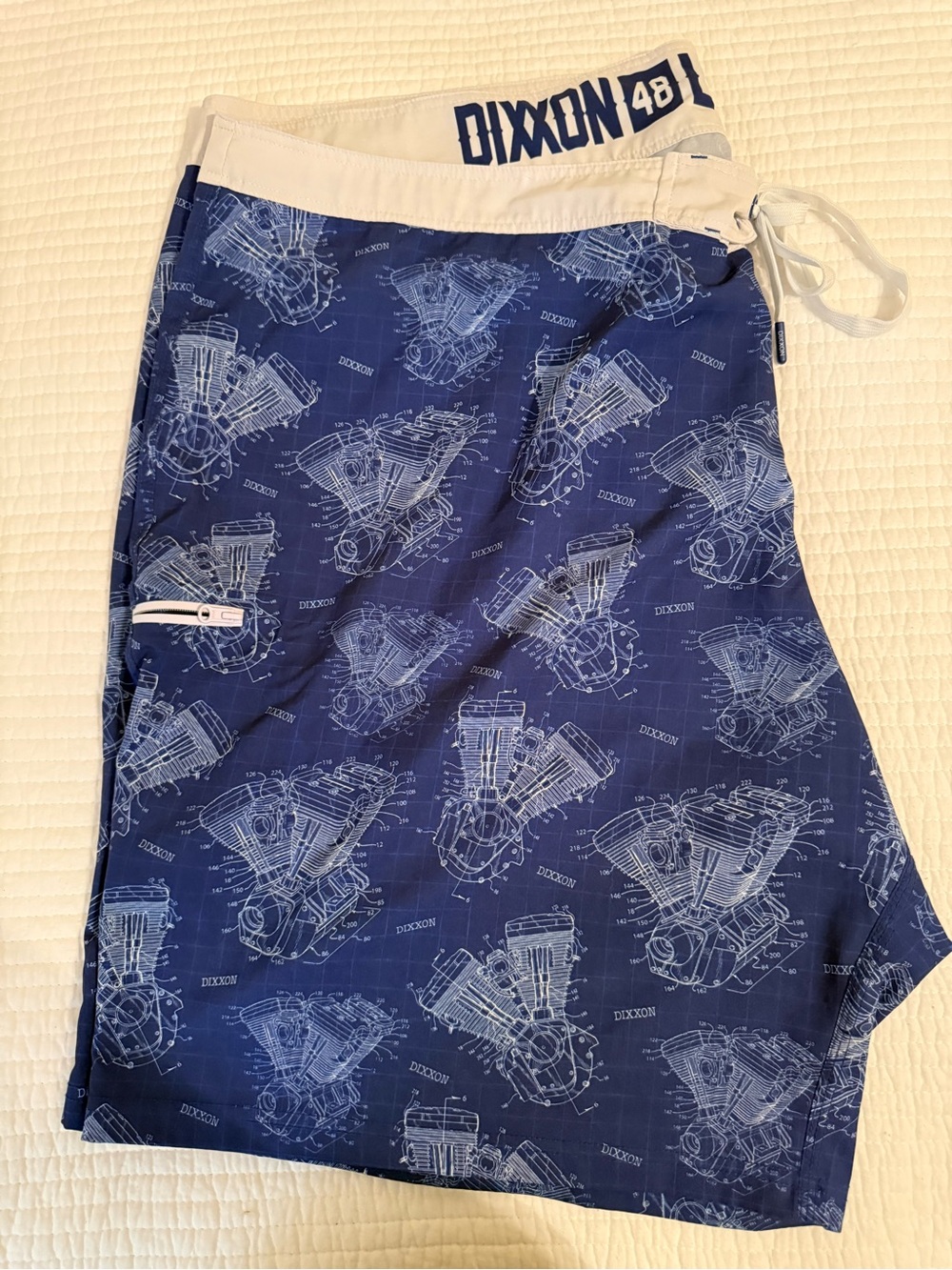 DIXXON Navy Engine-Print Board shorts